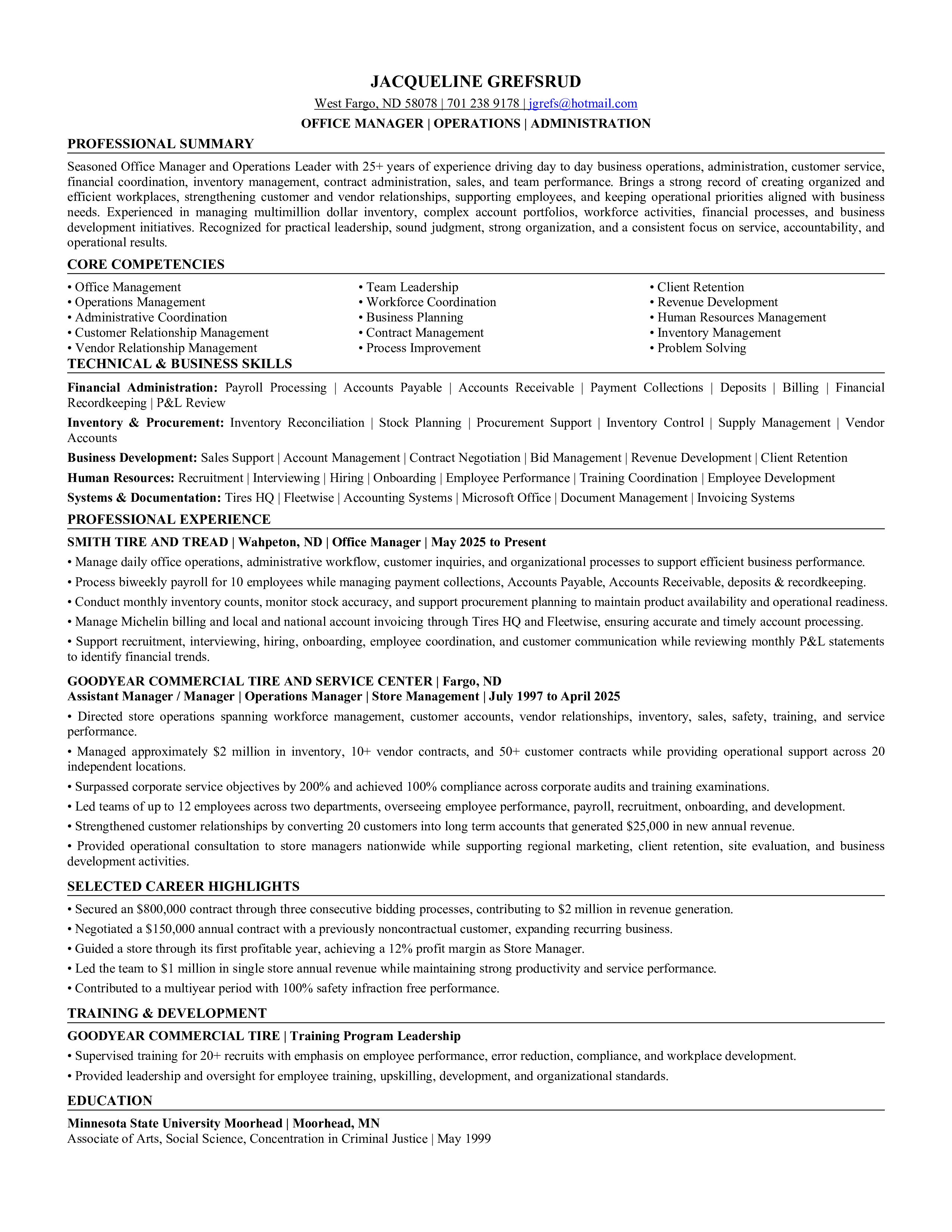 Resume after professional rewrite and ATS optimization